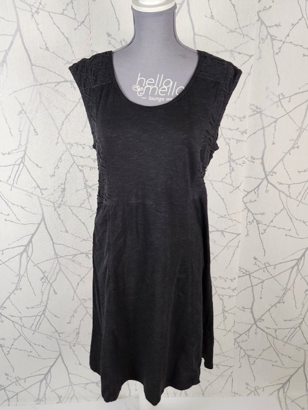 Toad & Co Organic Cotton Tencel Textured Panel Round Neck Midi Dress